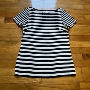 J. Crew Eliot brand black and white striped silk top